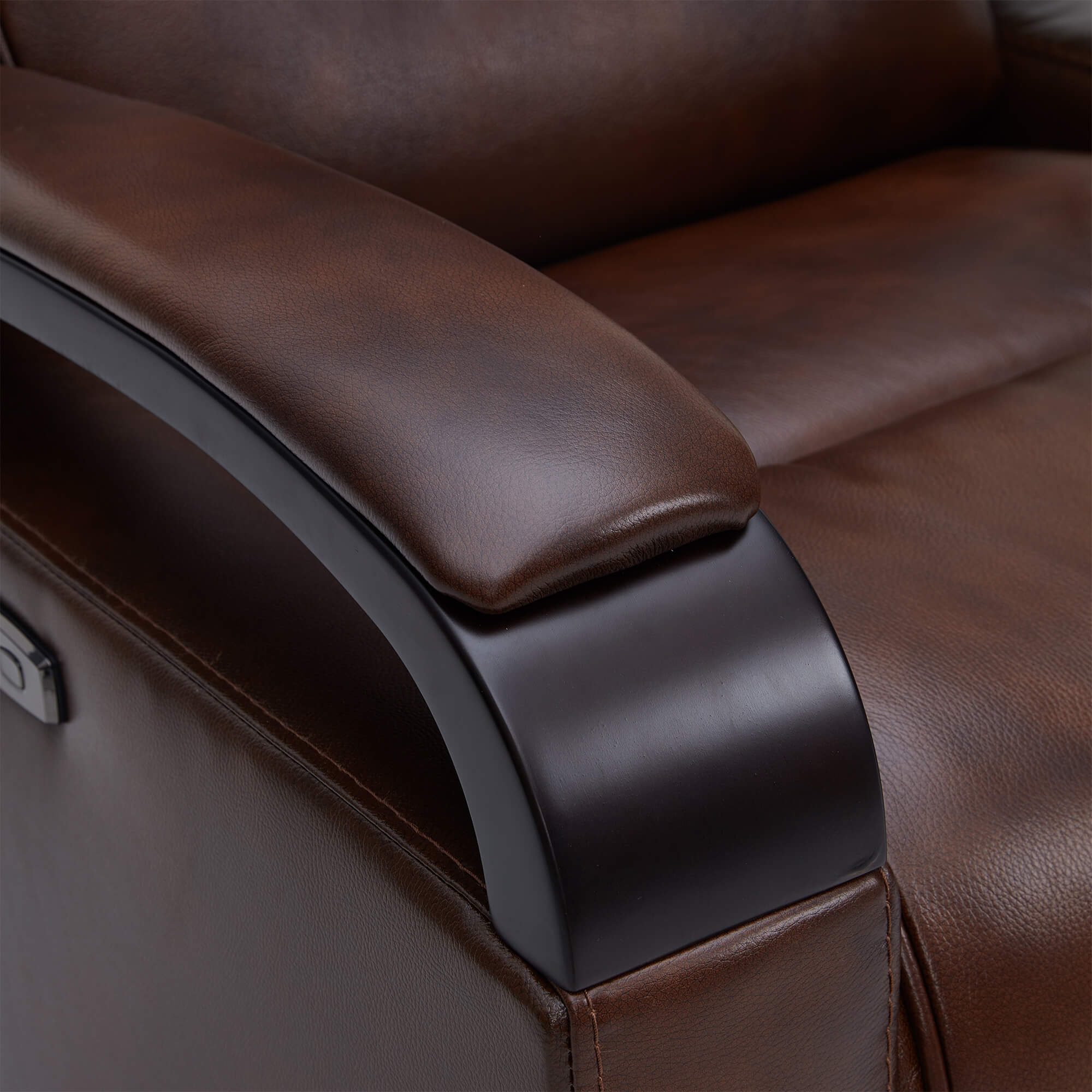 Gentry Leather Power Swivel Glider Recliner with Charging Port