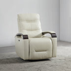 Gentry Leather Power Swivel Glider Recliner with Charging Port
