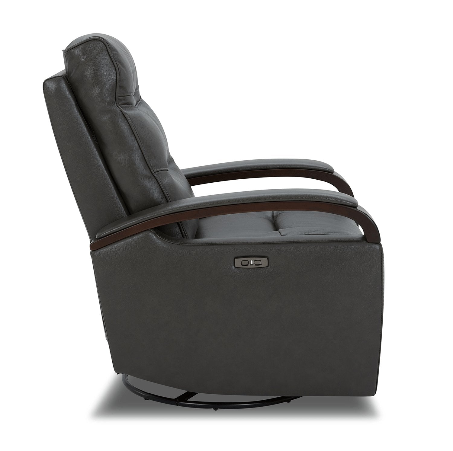 Gentry Leather Power Swivel Glider Recliner with Charging Port