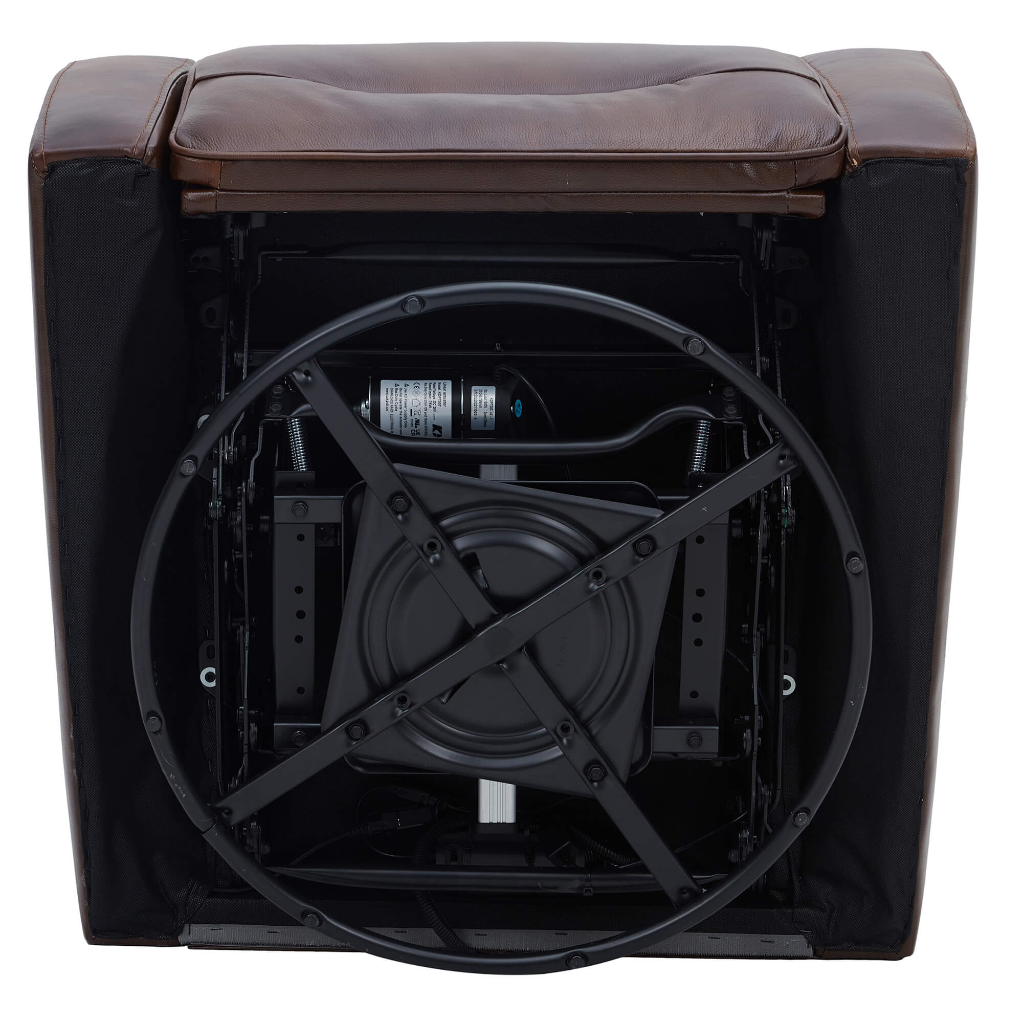 Gentry Leather Power Swivel Glider Recliner with Charging Port