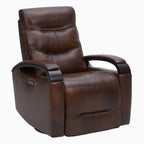 Gentry Leather Power Swivel Glider Recliner with Charging Port