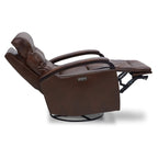 Gentry Leather Power Swivel Glider Recliner with Charging Port