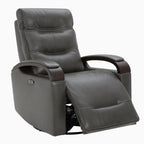 Gentry Leather Power Swivel Glider Recliner with Charging Port