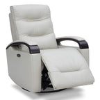 Gentry Leather Power Swivel Glider Recliner with Charging Port