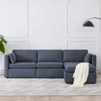 Delaney 4-Seat Modular Sofa Chaise with Storage Ottoman