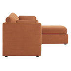 Delaney 4-Seat Modular Sofa Chaise with Storage Ottoman