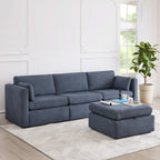 Delaney 4-Seat Modular Sofa Chaise with Storage Ottoman