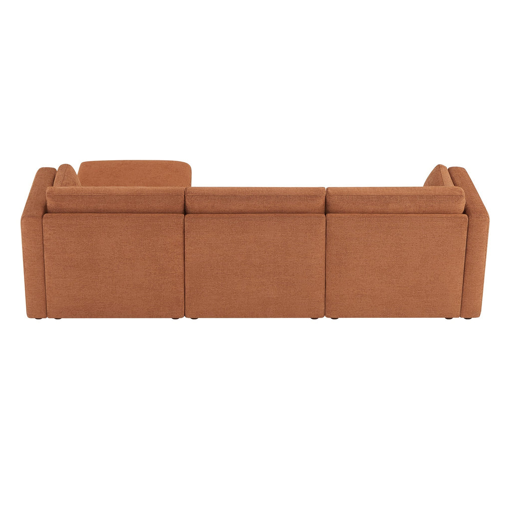 Delaney 4-Seat Modular Sofa Chaise with Storage Ottoman
