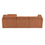 Delaney 4-Seat Modular Sofa Chaise with Storage Ottoman