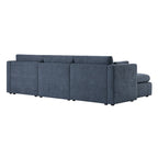 Delaney 4-Seat Modular Sofa Chaise with Storage Ottoman