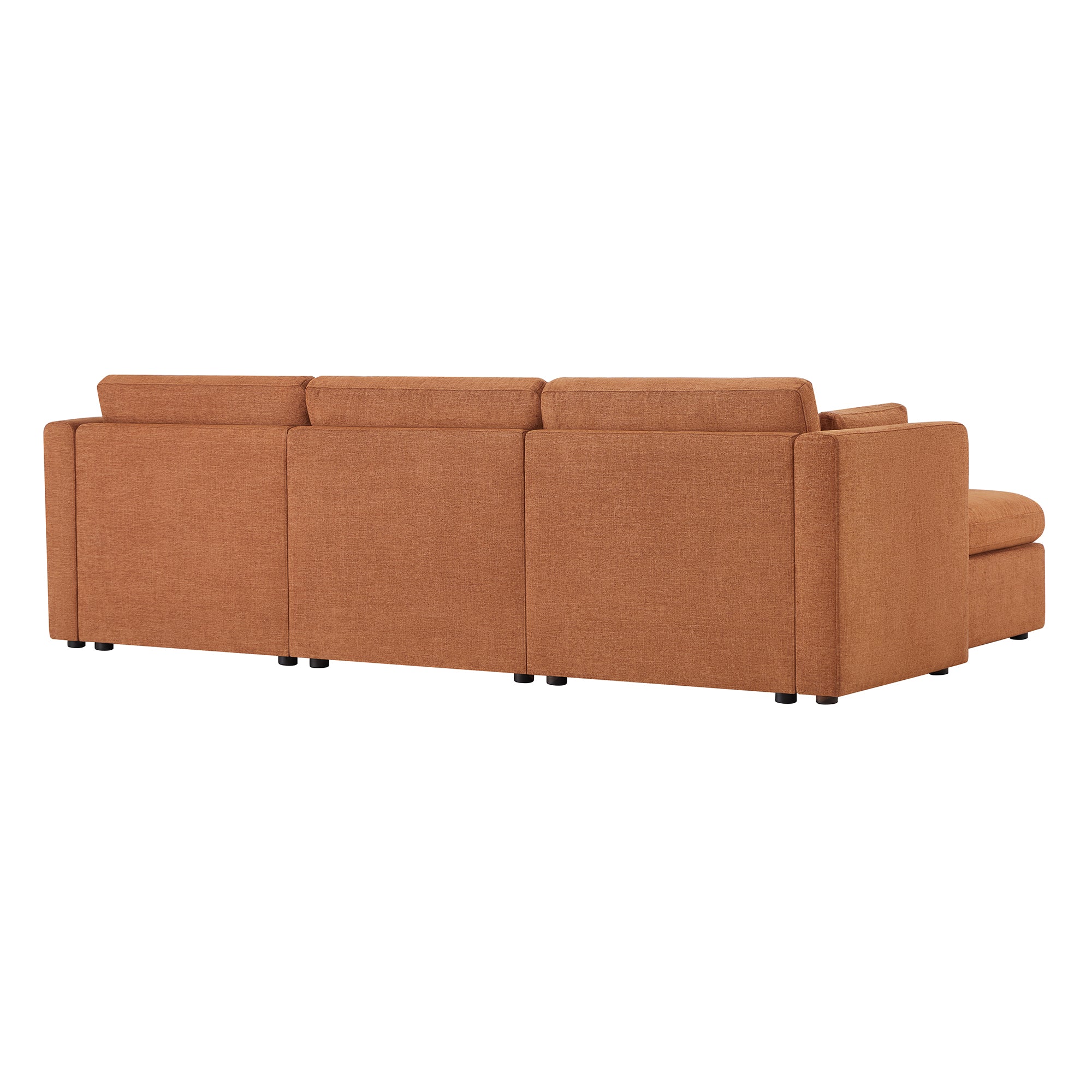 Delaney 4-Seat Modular Sofa Chaise with Storage Ottoman