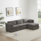 Delaney 4-Seat Modular Sofa Chaise with Storage Ottoman