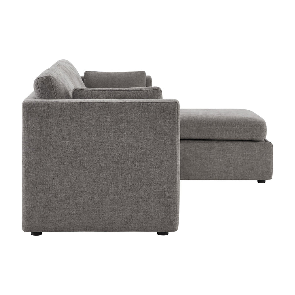 Delaney 4-Seat Modular Sofa Chaise with Storage Ottoman