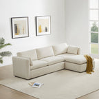 Delaney 4-Seat Modular Sofa Chaise with Storage Ottoman