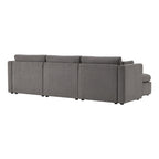 Delaney 4-Seat Modular Sofa Chaise with Storage Ottoman