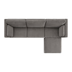 Delaney 4-Seat Modular Sofa Chaise with Storage Ottoman
