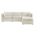 Delaney 5-Seat Modular Sofa Chaise with Storage Ottomans