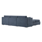 Delaney 5-Seat Modular Sofa Chaise with Storage Ottomans