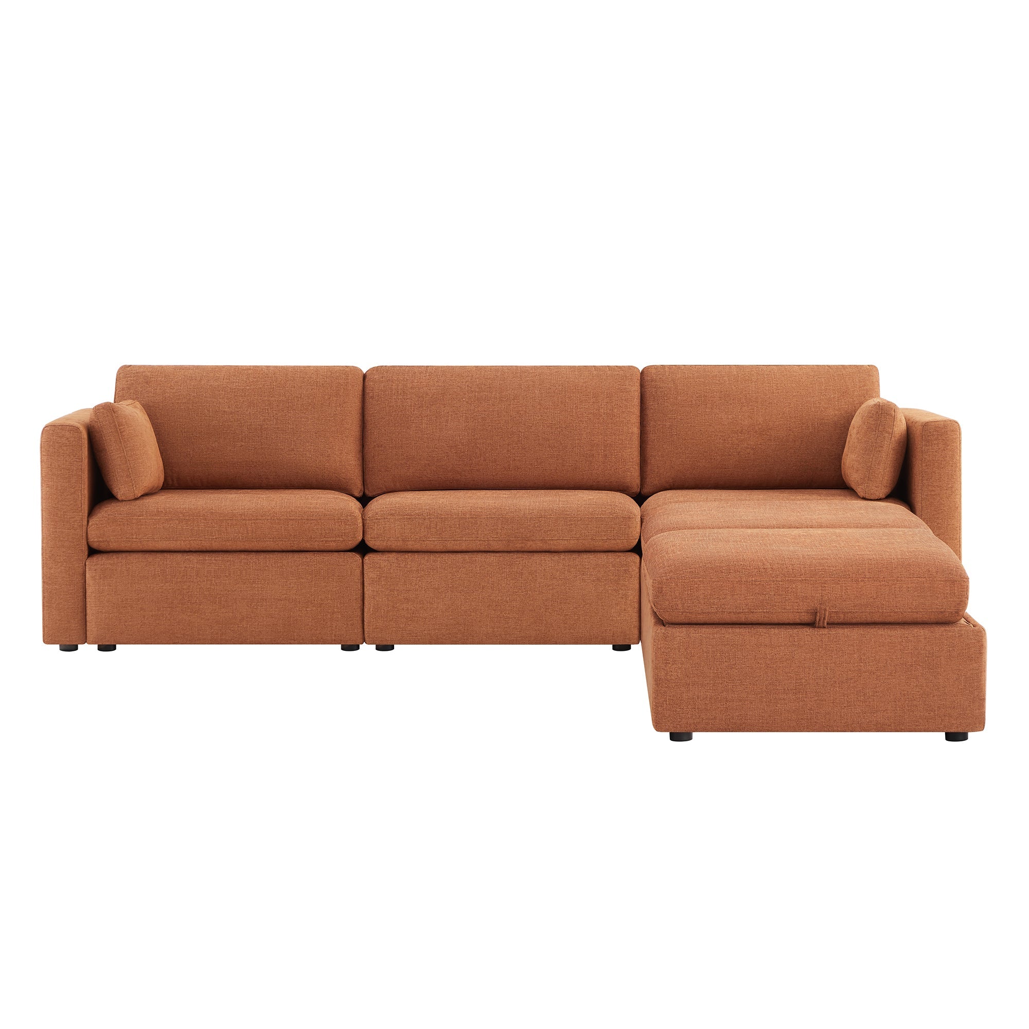 Delaney 5-Seat Modular Sofa Chaise with Storage Ottomans