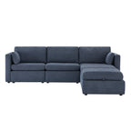 Delaney 5-Seat Modular Sofa Chaise with Storage Ottomans