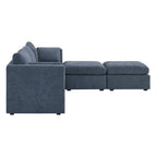 Delaney 5-Seat Modular Sofa Chaise with Storage Ottomans