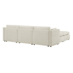 Delaney 5-Seat Modular Sofa Chaise with Storage Ottomans