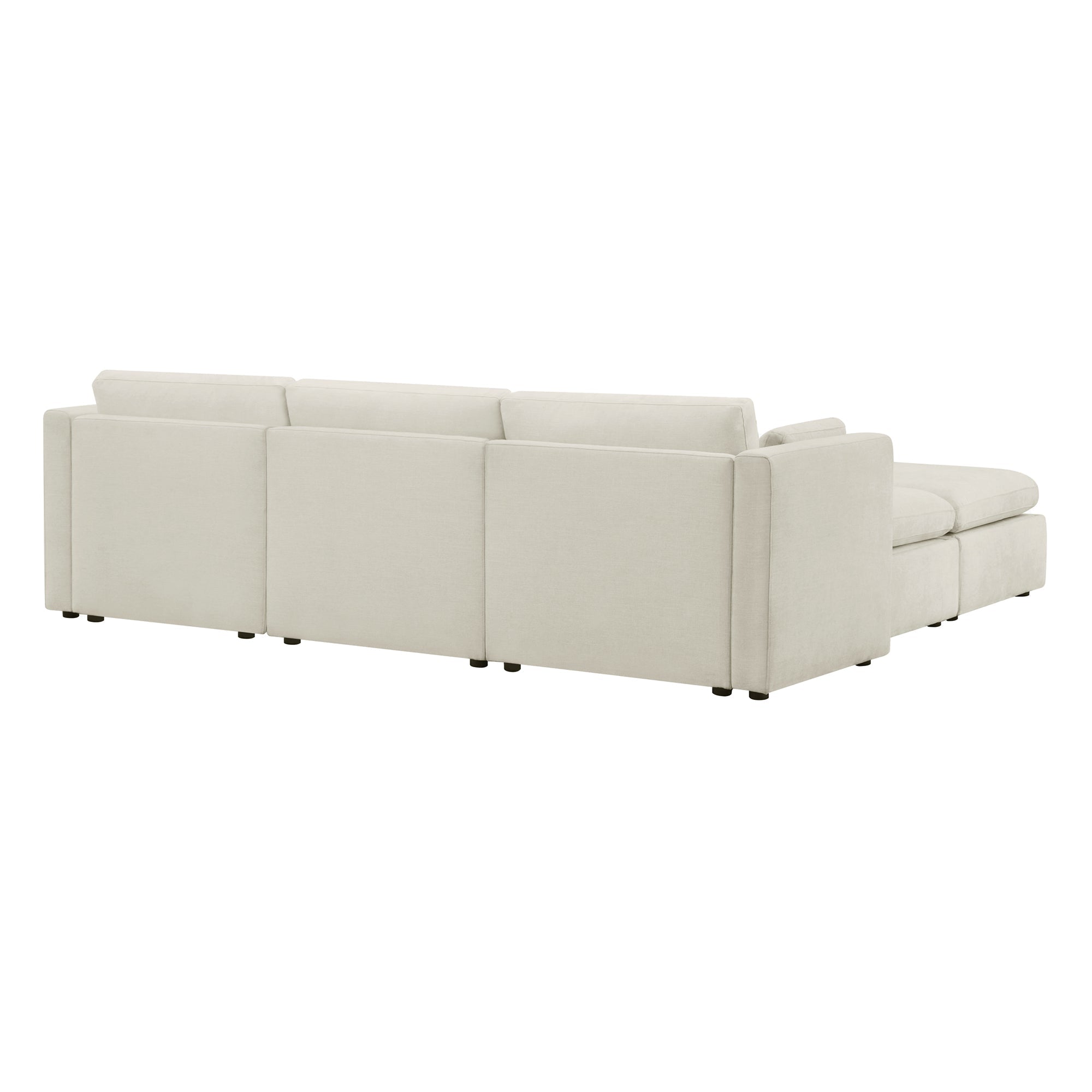 Delaney 5-Seat Modular Sofa Chaise with Storage Ottomans