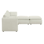 Delaney 5-Seat Modular Sofa Chaise with Storage Ottomans