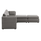 Delaney 5-Seat Modular Sofa Chaise with Storage Ottomans