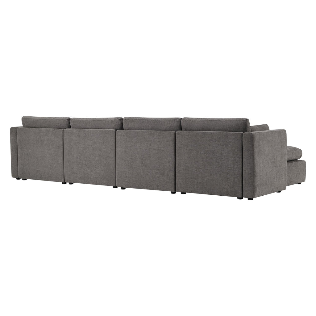 Delaney 6-Seat Modular Sofa Chaise with Storage Ottomans