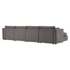 Delaney 6-Seat Modular Sofa Chaise with Storage Ottomans