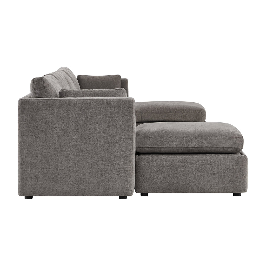 Delaney 6-Seat Modular Sofa Chaise with Storage Ottomans