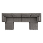 Delaney 6-Seat Modular Sofa Chaise with Storage Ottomans