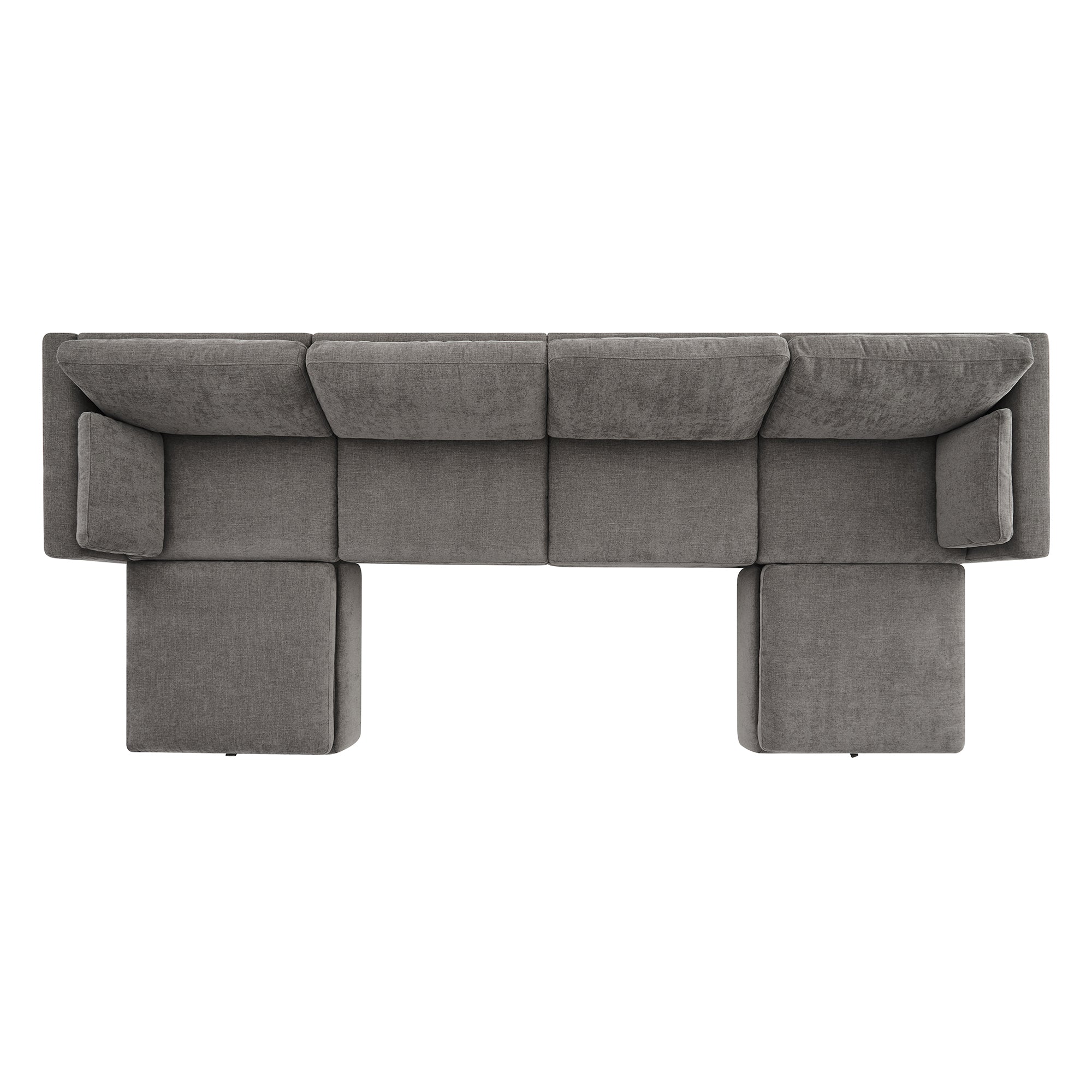 Delaney 6-Seat Modular Sofa Chaise with Storage Ottomans