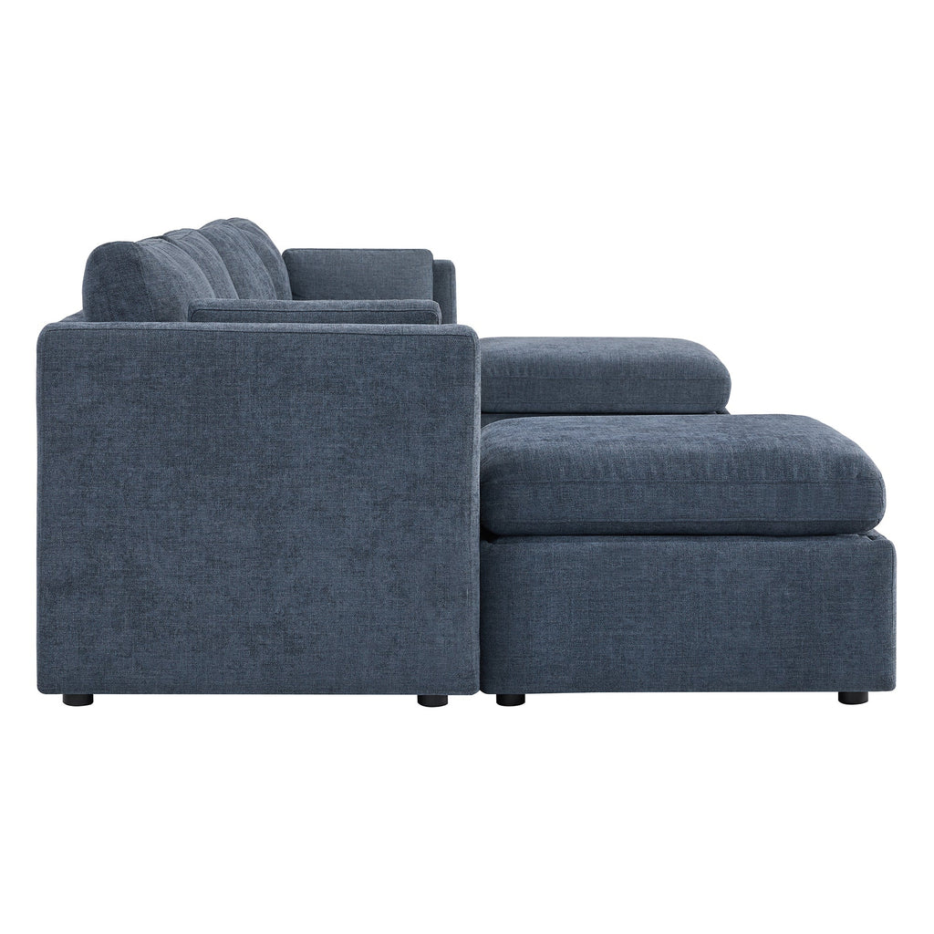 Delaney 6-Seat Modular Sofa Chaise with Storage Ottomans