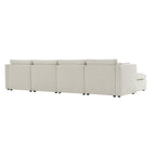 Delaney 6-Seat Modular Sofa Chaise with Storage Ottomans