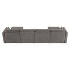 Delaney 6-Seat Modular Sofa Chaise with Storage Ottomans