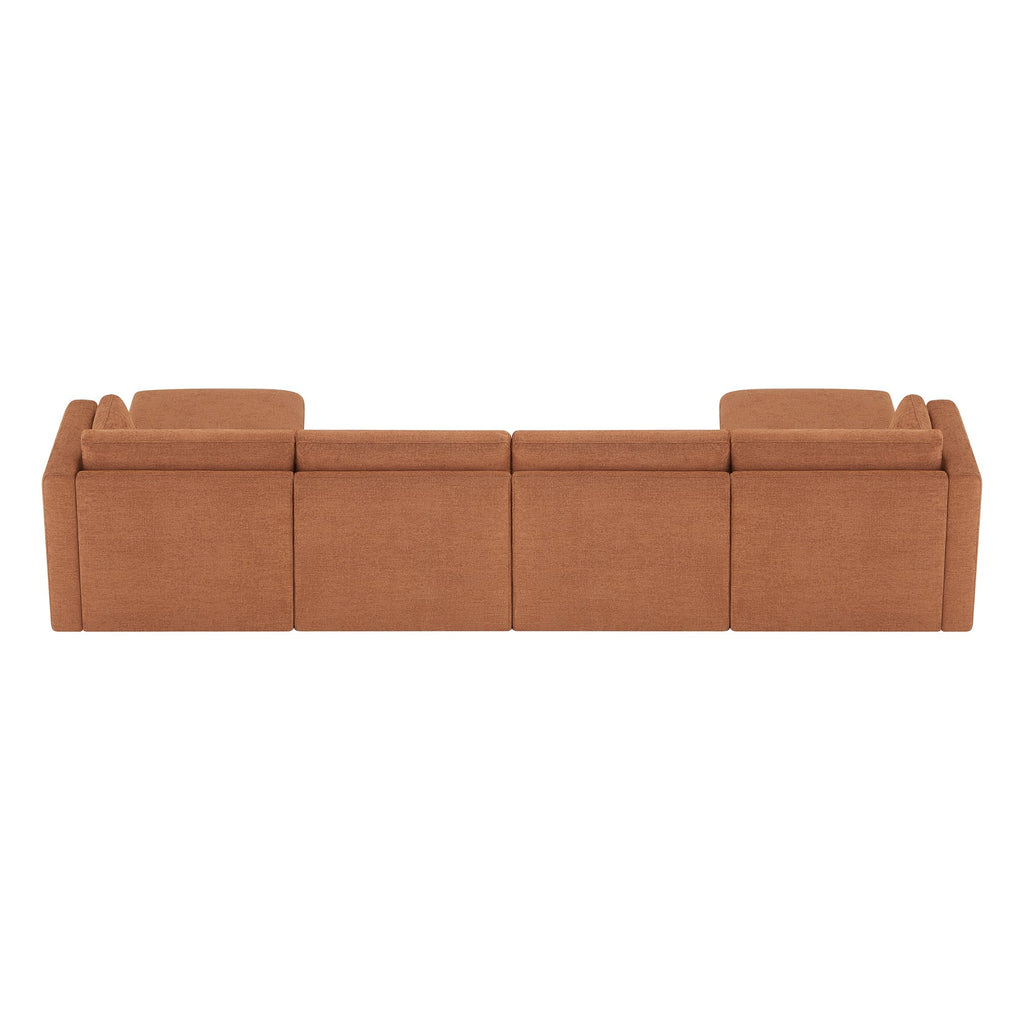 Delaney 6-Seat Modular Sofa Chaise with Storage Ottomans