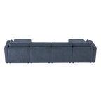 Delaney 6-Seat Modular Sofa Chaise with Storage Ottomans