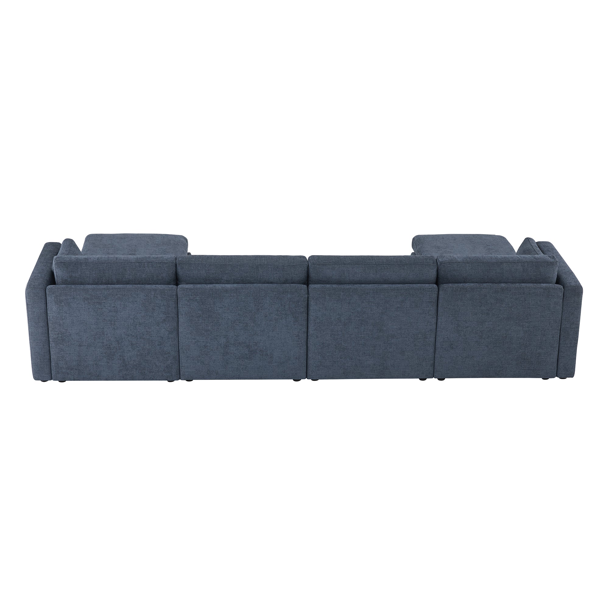 Delaney 6-Seat Modular Sofa Chaise with Storage Ottomans