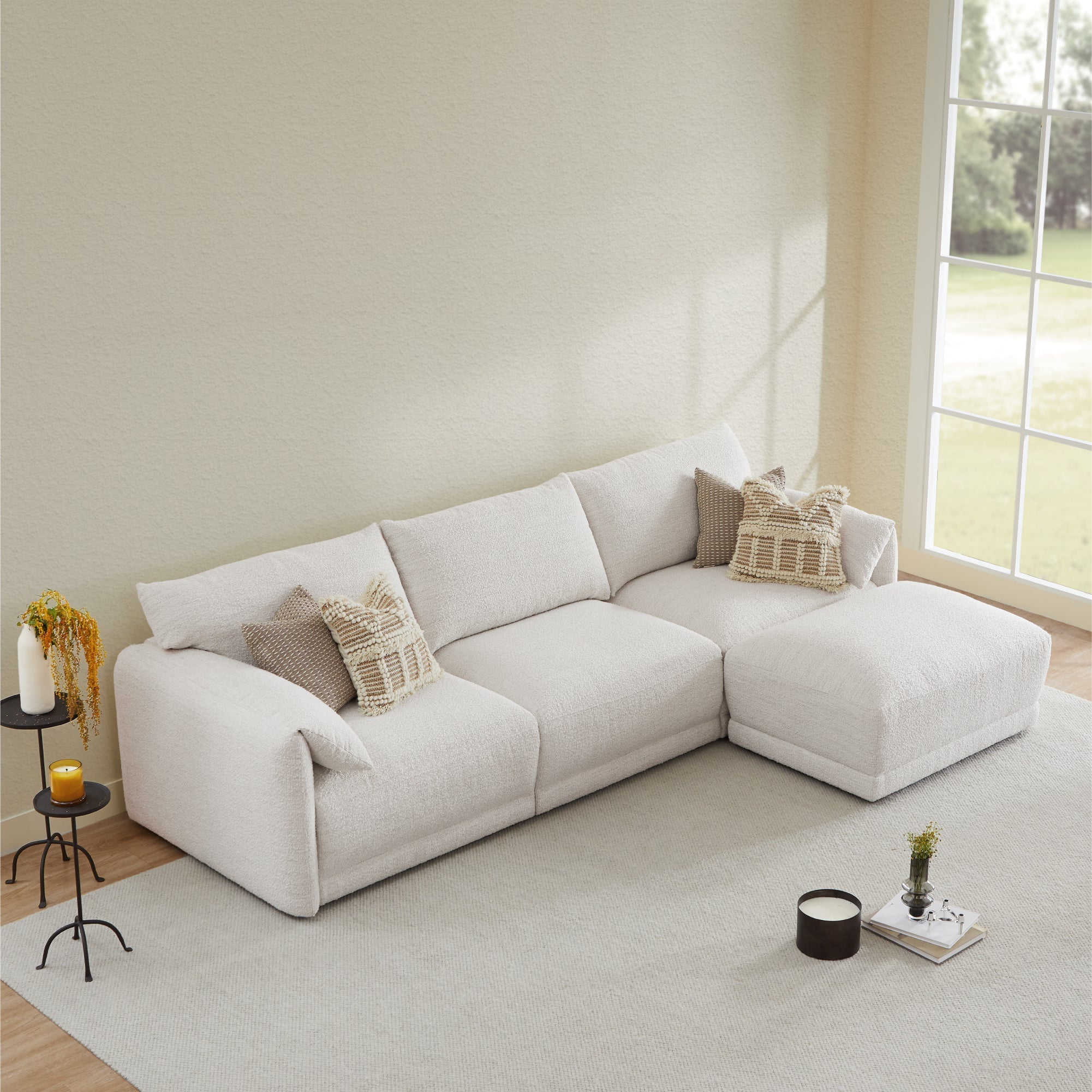Josie Performance Boucle 4-Piece Modular Sectional (115.7'')