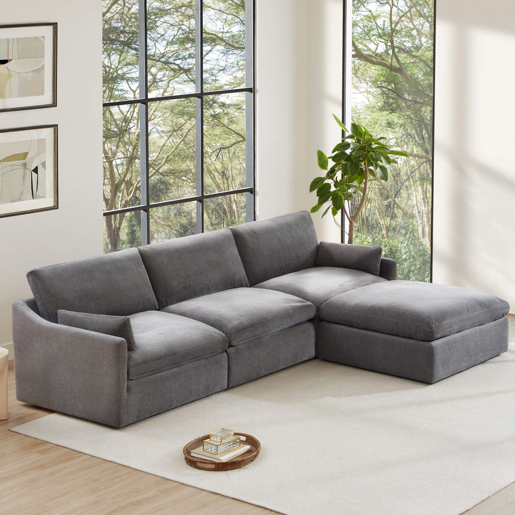 Kenna Modular 4 Seat Sofa-Chaise Sectional