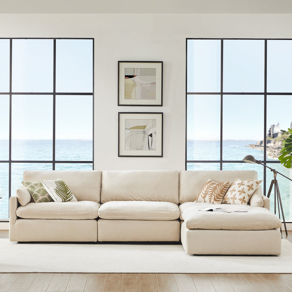 Kenna Modular 4 Seat Sofa-Chaise Sectional