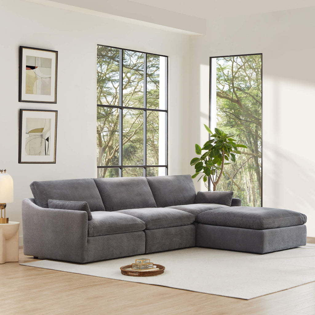 Kenna Modular 4 Seat Sofa-Chaise Sectional